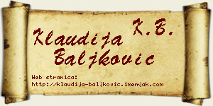 Klaudija Baljković vizit kartica